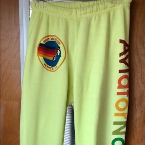 AVIATOR NATION WOMEN’S SWEATPANTS NEON YELLOW